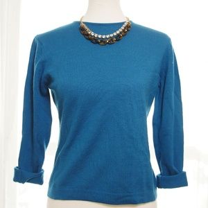 Lord & Taylor Extra Fine Merino Wool in Teal Sz.M